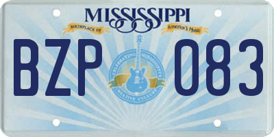 MS license plate BZP083