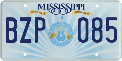 MS license plate BZP085