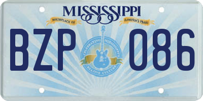 MS license plate BZP086