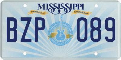 MS license plate BZP089