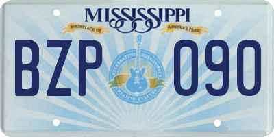 MS license plate BZP090