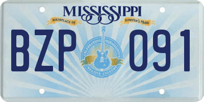 MS license plate BZP091