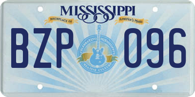 MS license plate BZP096