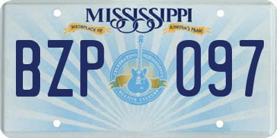 MS license plate BZP097