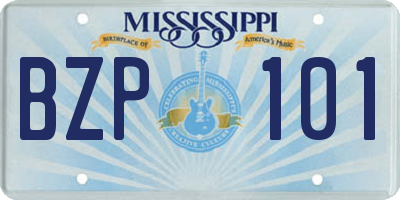 MS license plate BZP101