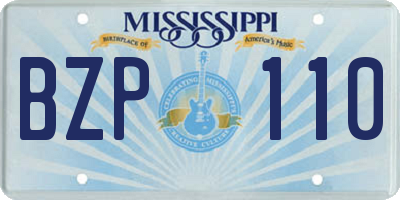 MS license plate BZP110
