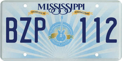 MS license plate BZP112
