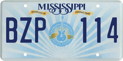 MS license plate BZP114