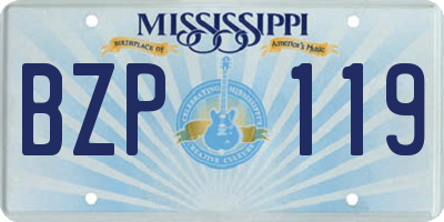 MS license plate BZP119