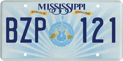 MS license plate BZP121