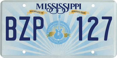 MS license plate BZP127