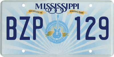 MS license plate BZP129