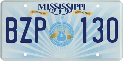 MS license plate BZP130