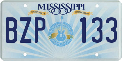 MS license plate BZP133