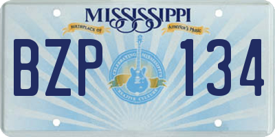 MS license plate BZP134
