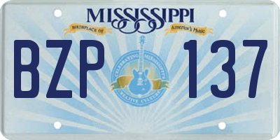 MS license plate BZP137