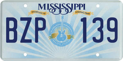 MS license plate BZP139