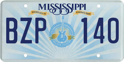 MS license plate BZP140