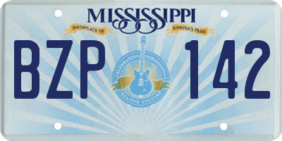 MS license plate BZP142