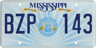 MS license plate BZP143