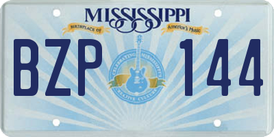 MS license plate BZP144