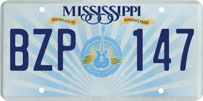 MS license plate BZP147