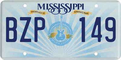 MS license plate BZP149