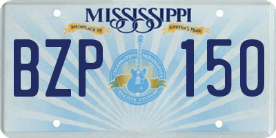 MS license plate BZP150
