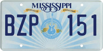 MS license plate BZP151