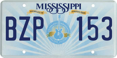 MS license plate BZP153