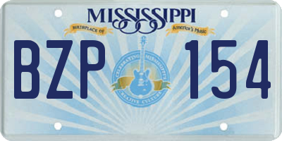 MS license plate BZP154