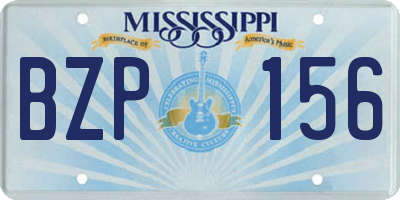 MS license plate BZP156