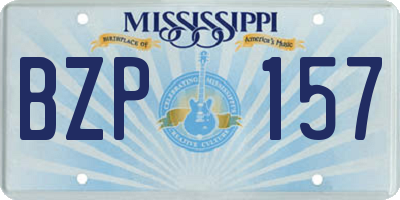 MS license plate BZP157