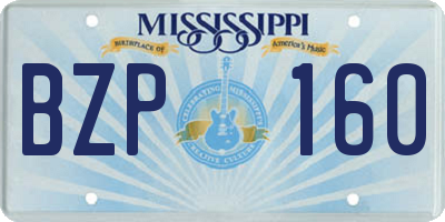 MS license plate BZP160