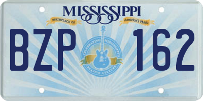 MS license plate BZP162