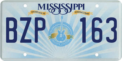 MS license plate BZP163