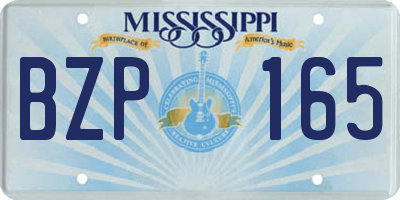 MS license plate BZP165
