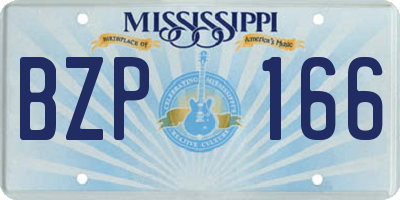 MS license plate BZP166