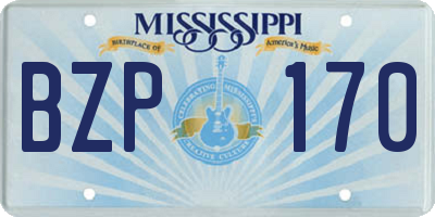 MS license plate BZP170