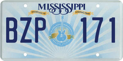 MS license plate BZP171