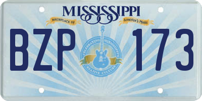 MS license plate BZP173