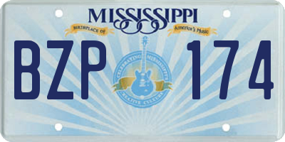 MS license plate BZP174