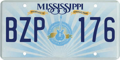 MS license plate BZP176