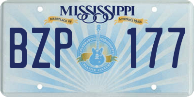 MS license plate BZP177