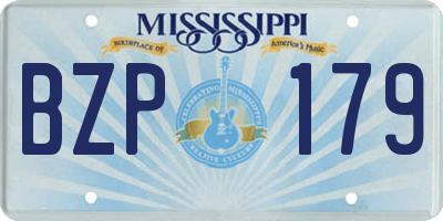 MS license plate BZP179
