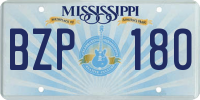 MS license plate BZP180