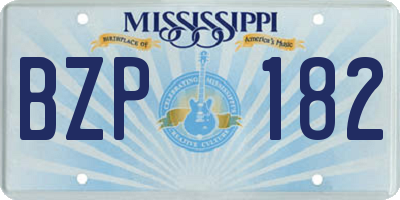 MS license plate BZP182