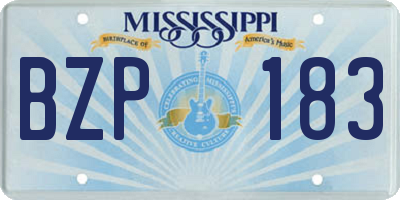 MS license plate BZP183