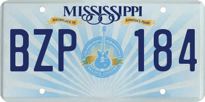 MS license plate BZP184