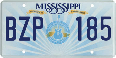 MS license plate BZP185